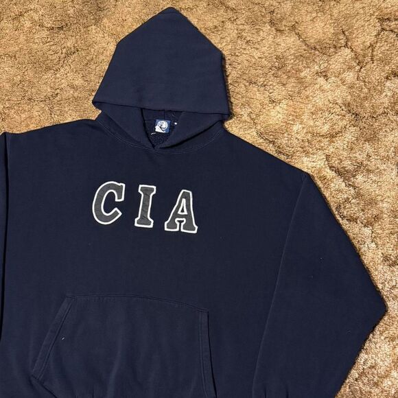 Vintage Y2K United States CIA Pullover Hoodie Navy Blue XLarge - Picture 1 of 6